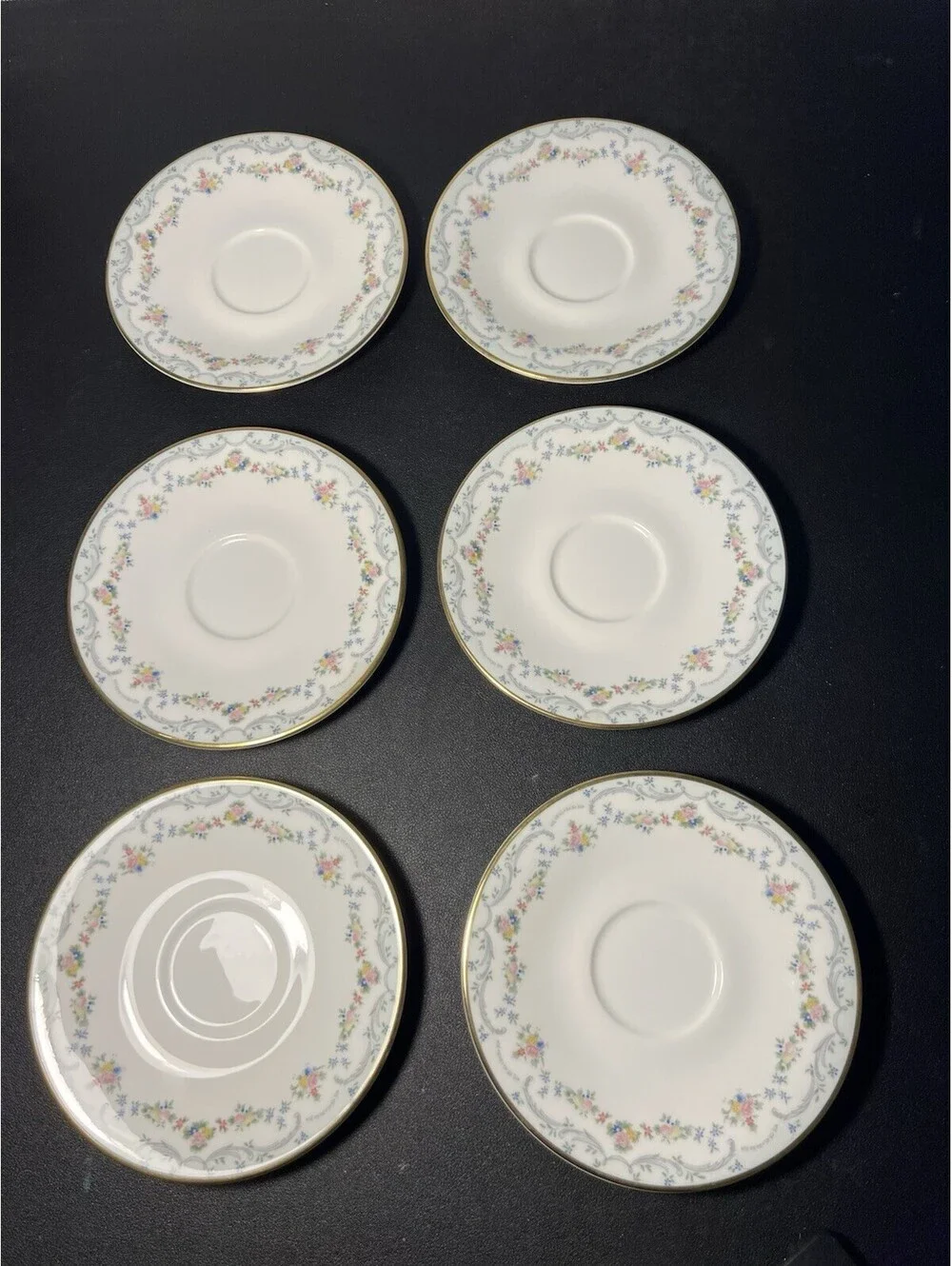 Royal Doulton England 1980s Set Of 6 Saucers Candice Bone China, 6”